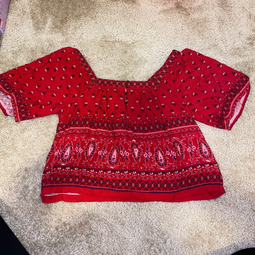 Red bandana design top